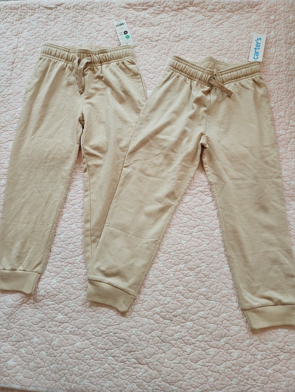 NWT Bundle 2 Carter's Jogger Pants Cotton Blend 5T 5 Toddler French Terry Beige